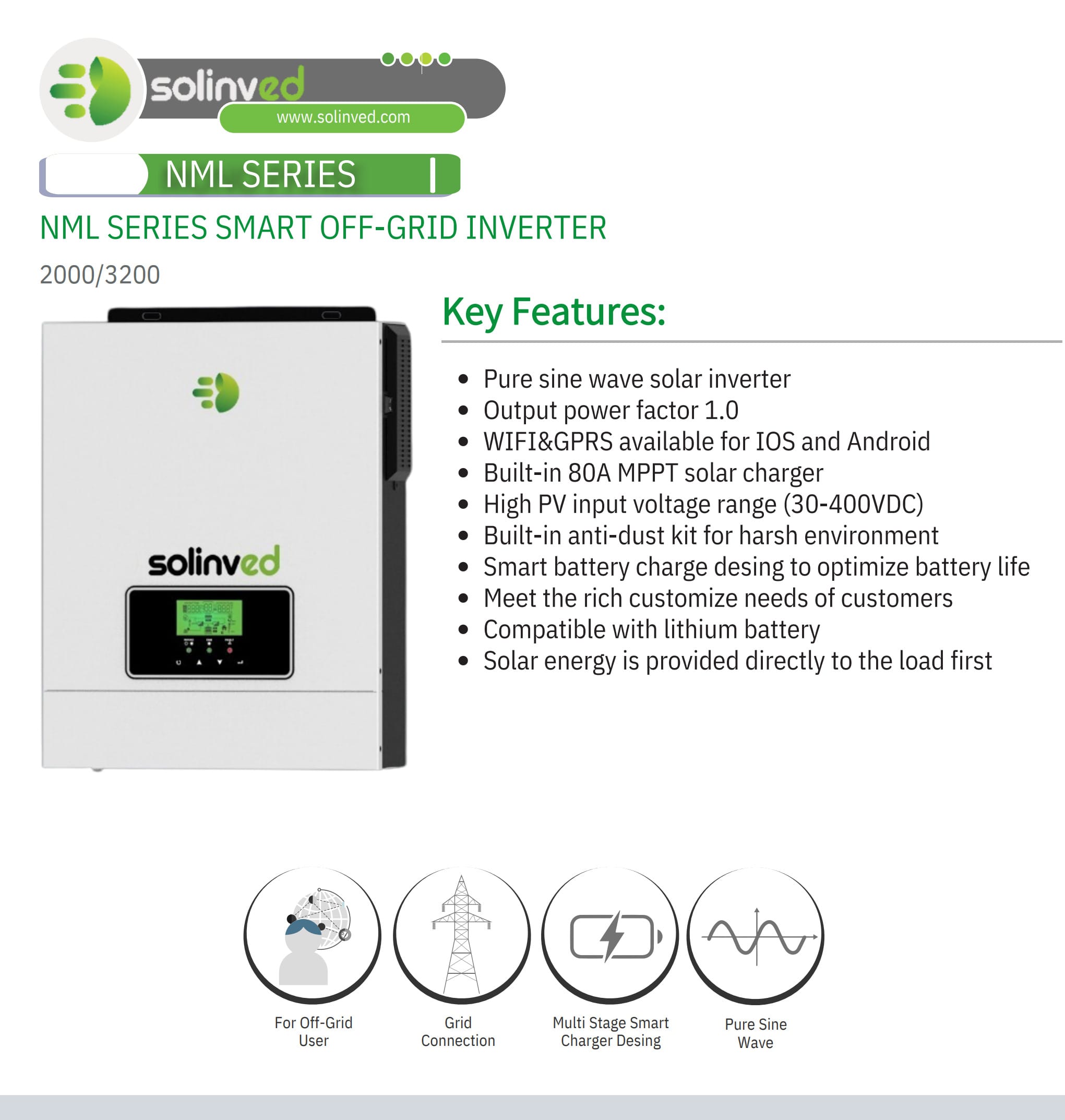 solinved nml serisi inverter datasheet