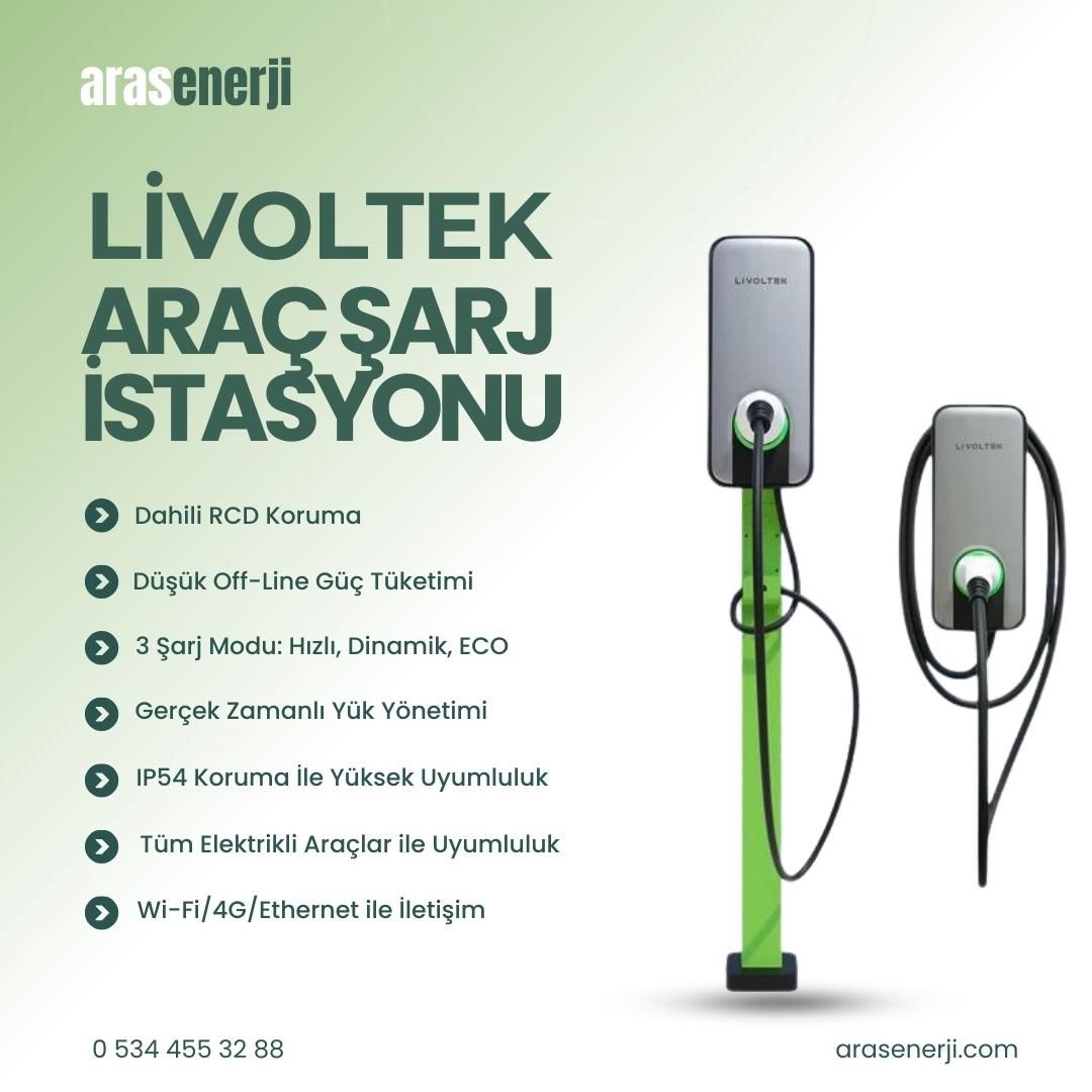 Livoltek 22 kW Elektrikli AC Şarj İstasyonu (Trifaze)